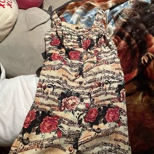 Music button up dress